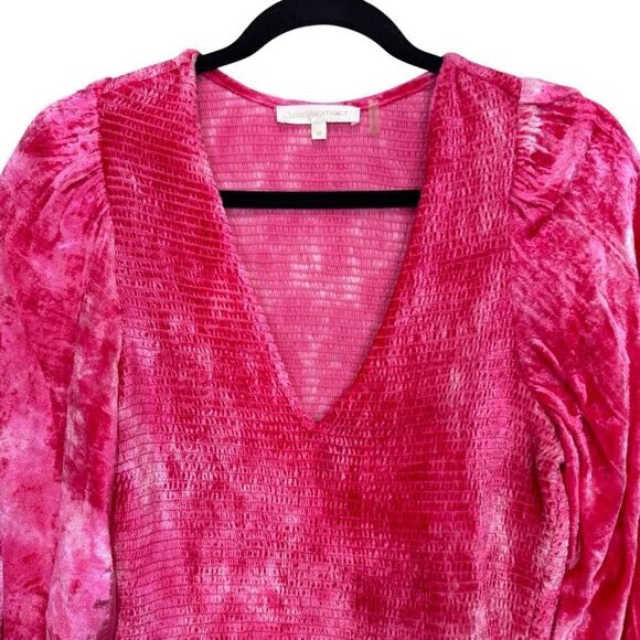 LoveShackFancy Velvet Roses Evan Dress Grenadine Size Medium Pink - Picture 6 of 9